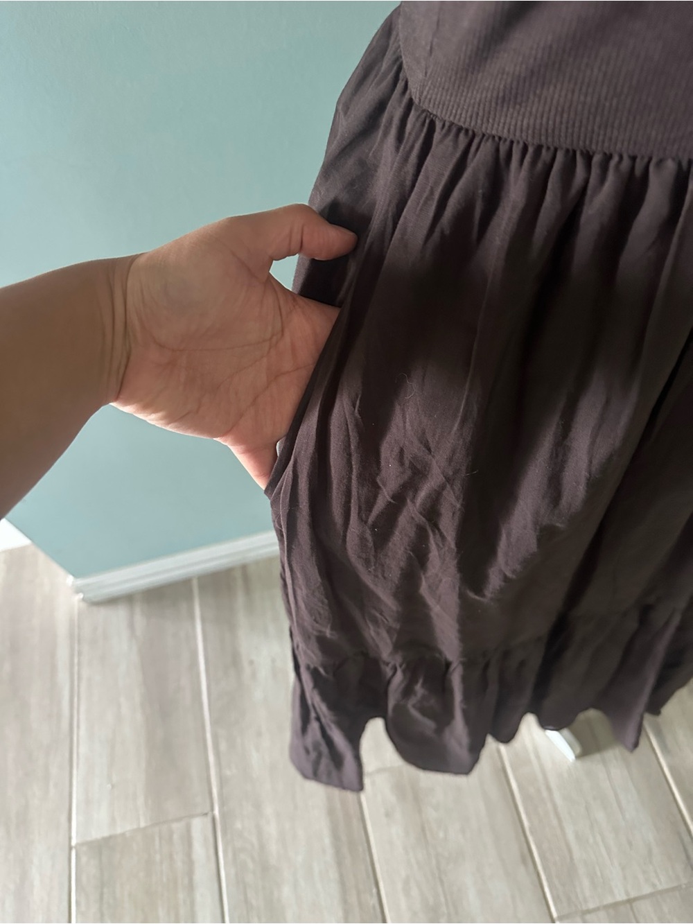 GAP Brown V-Neck Flutter Sleeve Maxi Dress - Picture 3 of 7